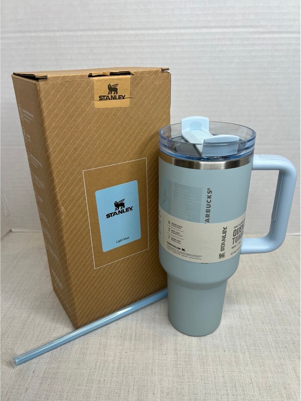Stanley Starbucks Light Blue Tumbler with Straw 40 Oz